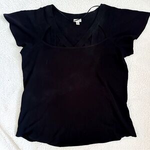 SIZE M | Flowy Black Dress Top with Cutouts